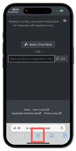 installing-replayer-with-safari-on-iphone15-button