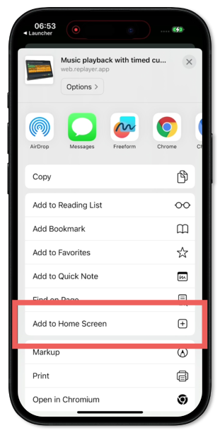 installing-replayer-with-safari-on-iphone15-select-homescreen