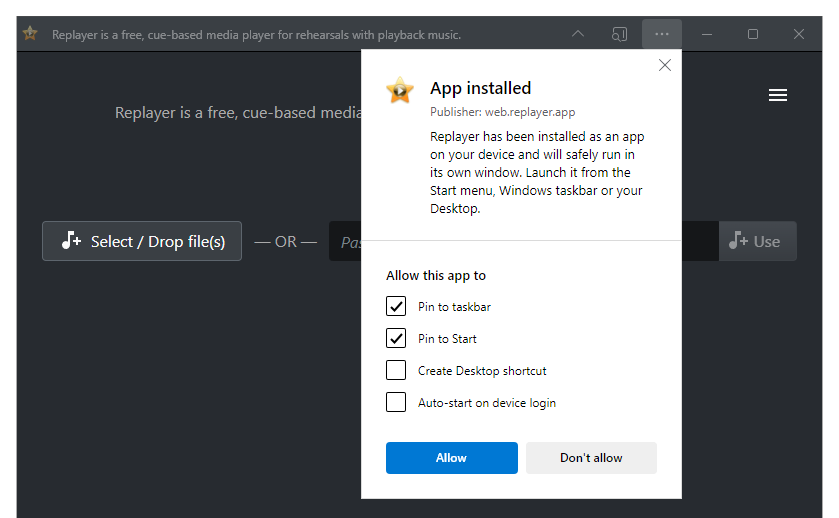 installing-replayer-with-edge-on-windows11-options