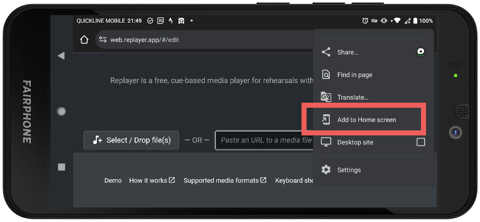 fairphone-replayer-install-menu