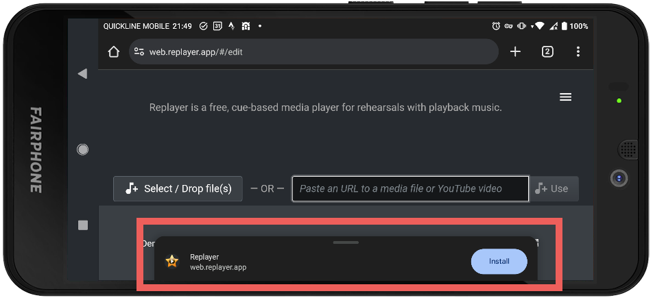 installing-replayer-with-chrome-on-fairphone-offer