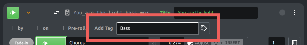 Adding tags with the tag input field